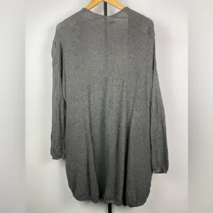 Oak + Fort Gray Open Knit Oversized Open Front Slouchy Cardigan‎ with Pockets thumbnail 6
