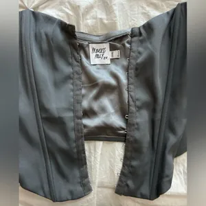 Princess Polly Charcoal Satin Corset Top 4 thumbnail 3