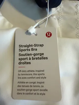 Lululemon Straight Strap Sport Bra B/C White/Club Blue M NWT thumbnail 7