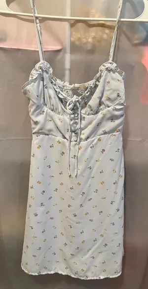 Kiss The Sky White Floral Spaghetti Strap Mini Dress XS thumbnail 1