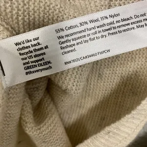 Eileen Fisher Sweater‎ Womens Medium Cream Wool Blend Knit Lagenlook Oversized thumbnail 5