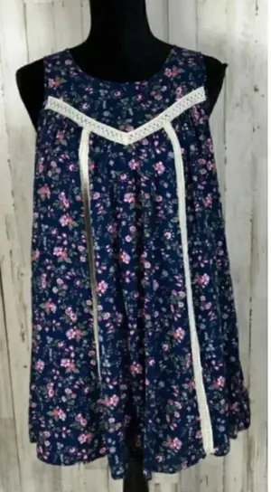 Entro Open Caged Back Floral Dress Swing Anthro v6x thumbnail 1