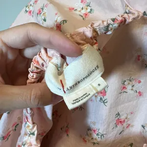 Anthropologie Pink Floral Puff Sleeve Open Back Ruffle Crop Top Mock Neck thumbnail 10