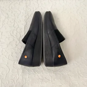 Fly London Softinos Shoes Size 8.5 Leather Mules Comfy Soft Slip On Navy Light thumbnail 3