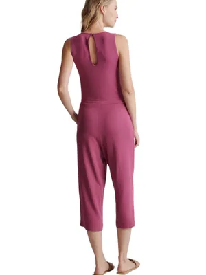 NWT Quince French Terry Modal Jumpsuit Rose Stretchy Size Small thumbnail 3