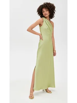 Veronica Beard Tanya Taylor Stassi Dress in Light Parakeet 8 Womens Long Satin Maxi Gown thumbnail 4