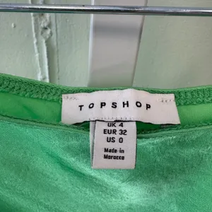 Topshop Green Satin Bias Cut Midi Skirt High Waisted Emerald US 0 thumbnail 6
