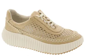 Dolce Vita Womens Dannis Platform Sneakers Shoes Beige Knit Lace Up Size 8.5 thumbnail 1