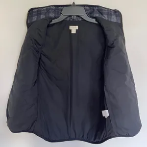 J.Crew Excursion Quilted Puffer Vest Gray Black Plaid Down Fill‎ E4823 Womens S thumbnail 8