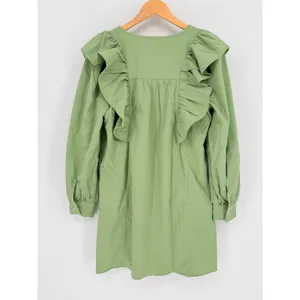 Entro Porch Swing Sips Mini Dress Pear Green Ruffle Button Front Small‎ NWT thumbnail 5