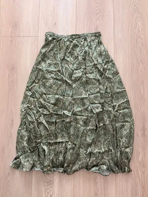 Free People Green Paisley Drawstring Maxi Skirt thumbnail 7