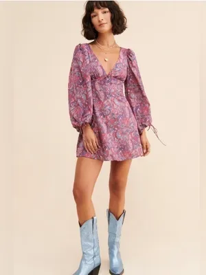For Love And Lemons Tonya Long Sleeve Mini Dress Size Small thumbnail 13