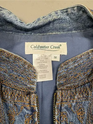Cold Water Creek Vintage Grandma Core Denim embroidered Jean Vest Women’s 1X thumbnail 3