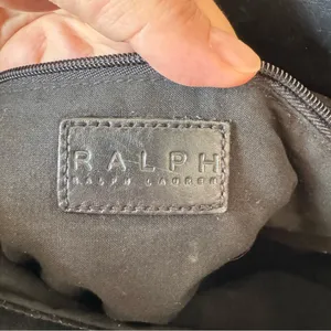 Ralph Lauren Vintage 1990s Wool and Leather Square Buffalo‎ Plaid Shoulder Bag thumbnail 2