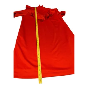 Who What Wear Fiery Red Long Sleeve Sheath Ruffle Dress Size: Small thumbnail 15