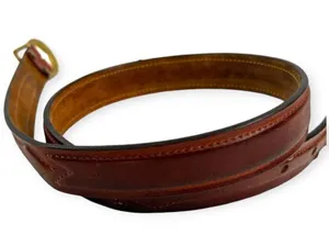 Vintage Jordache Leather Solid Brass Buckle Belt 34"/ 1.5" Unisex Men Women thumbnail 7