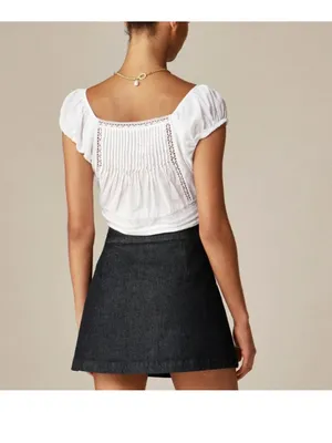 J. Crew Dark Indigo Blue Wash Wrap Mini Denim Skort 6 thumbnail 2