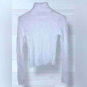 ZARA KNIT Women’s Long Sleeve Cable Knit Turtleneck Sweater thumbnail 4