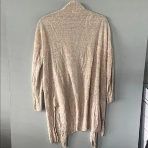 Cynthia Rowley Beige Open Front Knit Cardigan Long Sleeve Layering XS thumbnail 4