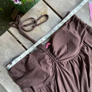 Maternal America Womens Dress Size Large‎ Brown Knit Halter Maxi Maternity NEW thumbnail 8
