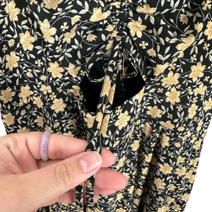 Lulus The Way to Love Dark Floral Print Ruffled Maxi Dress Sz XL Romantic Event thumbnail 14