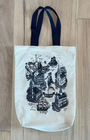 Vintage Boston Massachusetts Travel Tote Bag thumbnail 1
