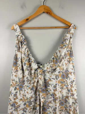 Abercrombie & Fitch floral Cinched Neck Slip Midi Dress Side Slit SIZE XXL thumbnail 6