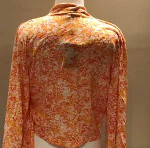 Alternative Apparel Alternative Apparel Peach-Orange Floral Open Front Kimono Wrap thumbnail 8