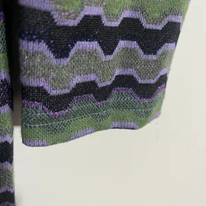 Zara Women's Purple Green Black Chevron Y2K‎ 90s Retro Lace Up Mini Dress Medium thumbnail 2