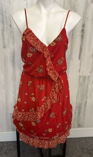 xhilaration Red dress floral size XSMALL thumbnail 1