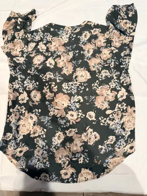 Maurice's Forest Green Fall Loral Blouse thumbnail 3