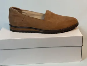 New Dr. Scholls Size-6.5 Women Jet Set‎ Brown Biege Loafers Slip On thumbnail 1