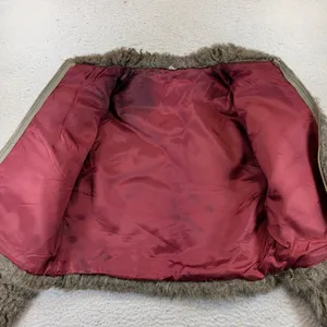 Vintage Brown Faux Fur Cropped Jacket Zip Up Collared Coat Womens Small 60s 70s thumbnail 4