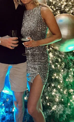 Selfie Leslie Sequin Grey Dress thumbnail 1
