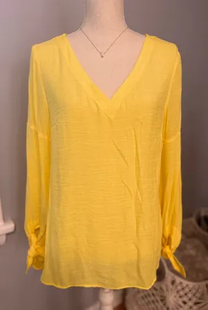 EEUC Maeve by Anthropologie yellow blouse size M thumbnail 1