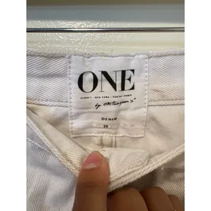 NWT One Teaspoon 26 Dirty White Trashed Freebirds Low Waist Straight Leg Jeans thumbnail 2