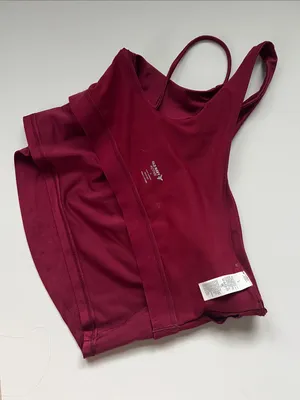 Old Navy One-Shoulder Sports Crop Top - Wine/Burgundy thumbnail 6