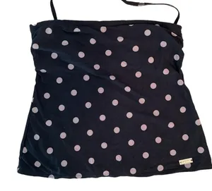 DKNY Swim Bathing Suit Top only Black with Gray Polka dots Loose Fit Small thumbnail 6