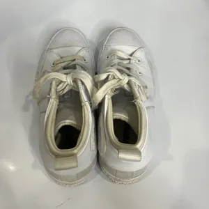 Converse Sloane mid top sneakers leather canvas white womens size‎ 6.5 punk thumbnail 5