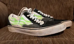 Neon Flame Vans Green Old Skool thumbnail 1