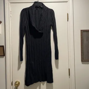 𝅺Alfani Silk Angora Knit Long Sleeve Sweater Dress Shawl Collar Size L thumbnail 6