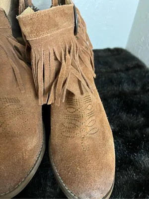 Womens Ariat Unbridled Rust Suede Fringe Ankle Boots Boho Sz. 8.5 thumbnail 7