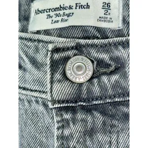 NWT Abercrombie & Fitch Curve Love The ‘90s Baggy Low Rise Gray Jeans Size 26 2 thumbnail 7