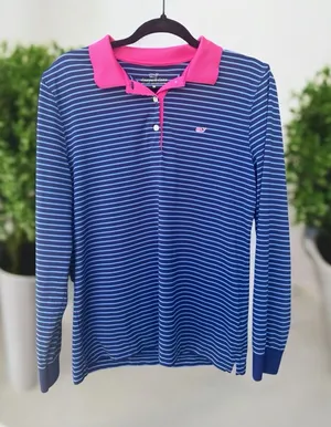 Vineyard Vines Dri-Fit Striped Polo Top Medium thumbnail 1