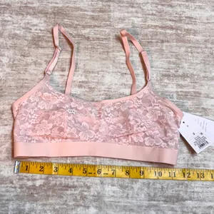 Auden Women’s Small Pink Lace Lightly Lined Scoop Bralette Mesh Pullover New thumbnail 2