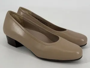 SAS Nude Leather Comfort Pumps Low Heel‎ USA Made 6.5 M Classic Work thumbnail 1