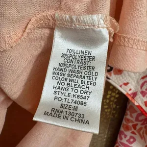 Umgee Pink Spring Blouson Long Sleeve Linen Blend Blouse M NWT thumbnail 6