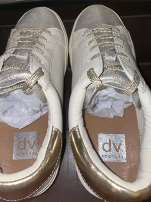 DV Dolce Vita Helix Leather Sneakers Dusty Gold Size 9.5 thumbnail 9
