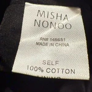 Misha‎ Nonoo Black Belted Jacket 100% Cotton Size Small thumbnail 5