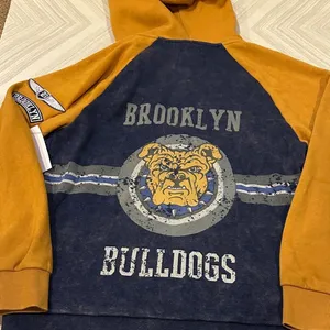 Butter Jr Girls Brooklyn Bulldogs Grey & Gold Zip-up Sweatshirt Size L(14/16) thumbnail 7